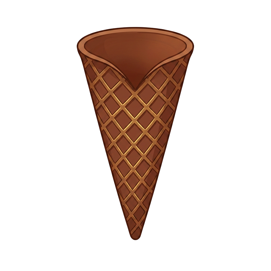 Empty waffle cone