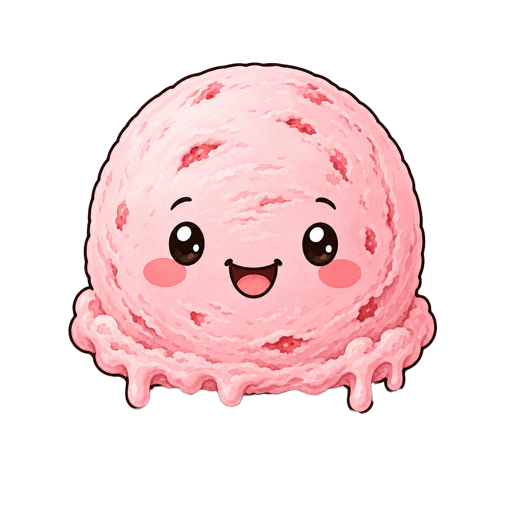 Pink strawberry scoop